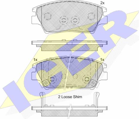 Icer 182293 - Гальмівні колодки, дискові гальма autocars.com.ua