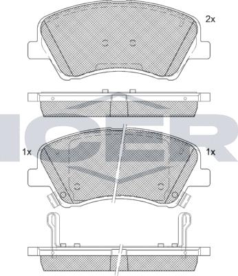 Icer 182298-207 - Тормозные колодки, дисковые, комплект autodnr.net