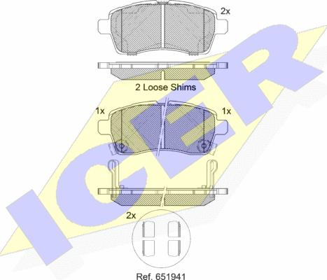 Icer 182305 - Тормозные колодки, дисковые, комплект autodnr.net