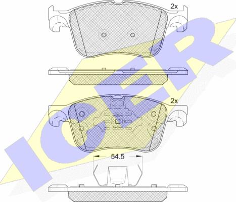 Icer 182321-204 - Гальмівні колодки, дискові гальма autocars.com.ua