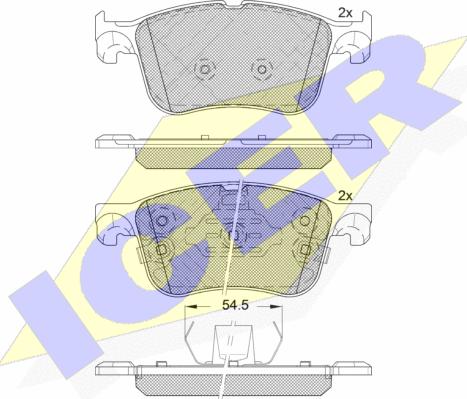 Icer 182321 - Тормозные колодки, дисковые, комплект avtokuzovplus.com.ua