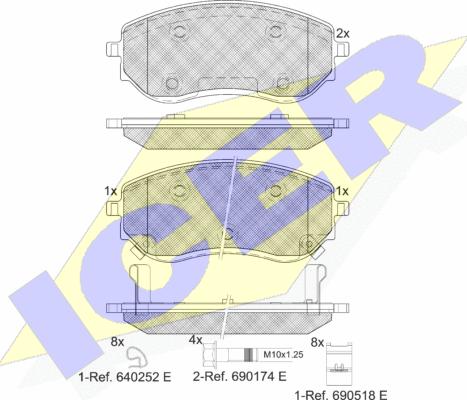 Icer 182342 - Гальмівні колодки, дискові гальма autocars.com.ua