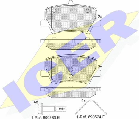 Icer 182346 - Гальмівні колодки, дискові гальма autocars.com.ua