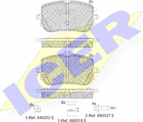 Icer 182351 - Гальмівні колодки, дискові гальма autocars.com.ua