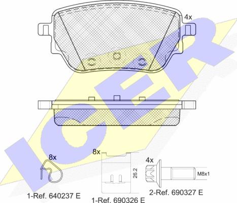 Icer 182353 - Комплект гальмівних колодок дискових autocars.com.ua