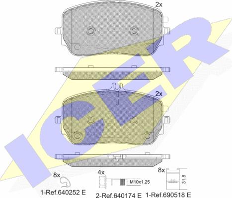 Icer 182365 - Гальмівні колодки, дискові гальма autocars.com.ua