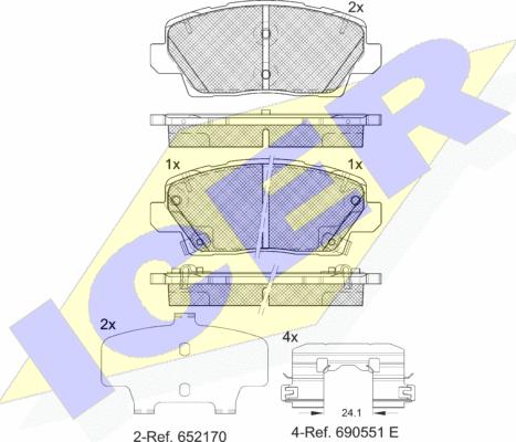 Icer 182375 - Гальмівні колодки, дискові гальма autocars.com.ua