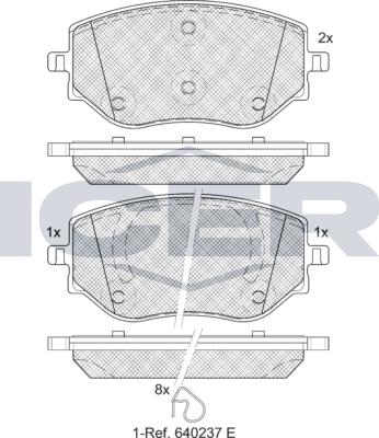 Icer 182383 - Гальмівні колодки, дискові гальма autocars.com.ua