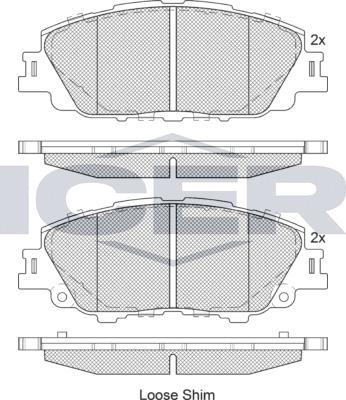 Icer 182387 - Гальмівні колодки, дискові гальма autocars.com.ua