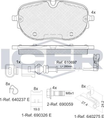 Icer 182390-208 - Тормозные колодки, дисковые, комплект autodnr.net