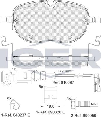 Icer 182390e1 - Тормозные колодки, дисковые, комплект autodnr.net