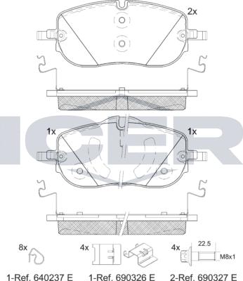 Icer 182431 - Тормозные колодки, дисковые, комплект autodnr.net