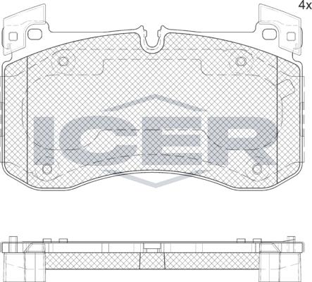 Icer 182436 - Гальмівні колодки, дискові гальма autocars.com.ua