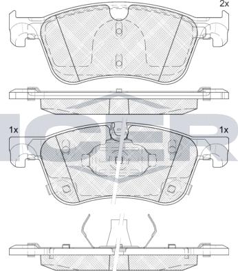 Icer 182464 - Гальмівні колодки, дискові гальма autocars.com.ua