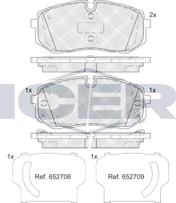 Icer 182470 - Тормозные колодки, дисковые, комплект autodnr.net