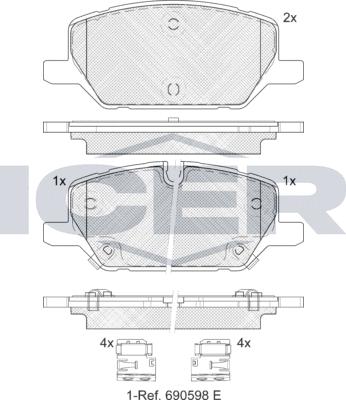 Icer 182477 - Гальмівні колодки, дискові гальма autocars.com.ua