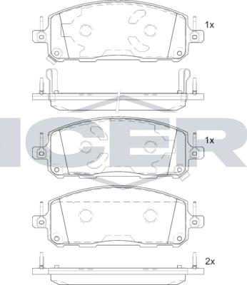 Icer 182478 - Гальмівні колодки, дискові гальма autocars.com.ua