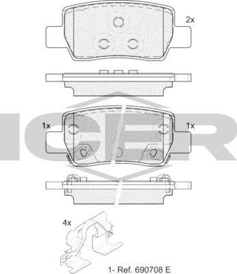 Icer 182505 - Гальмівні колодки, дискові гальма autocars.com.ua