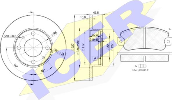 Icer 30418-5812 - Дисковый тормозной механизм, комплект avtokuzovplus.com.ua