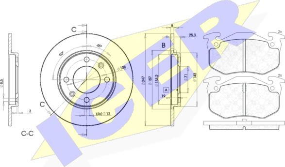 Icer 30649-4247 - Дисковый тормозной механизм, комплект avtokuzovplus.com.ua