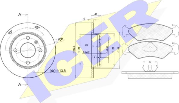 Icer 30776-1062 - Дисковый тормозной механизм, комплект avtokuzovplus.com.ua