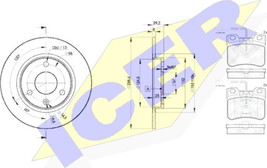 Icer 30788-7199 - Дисковый тормозной механизм, комплект autodnr.net