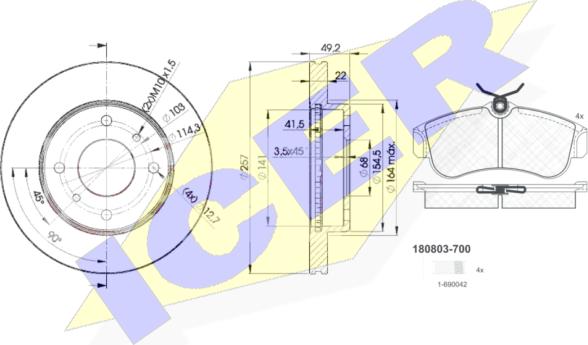 Icer 30803-7101 - Дисковый тормозной механизм, комплект avtokuzovplus.com.ua