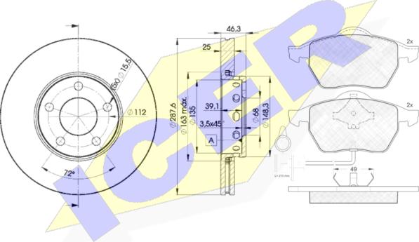 Icer 30808-4063 - Дисковый тормозной механизм, комплект avtokuzovplus.com.ua