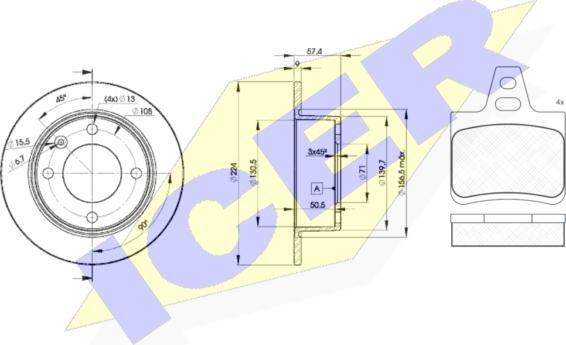 Icer 30812-7811 - Комплект гальм, дисковий гальмівний механізм autocars.com.ua