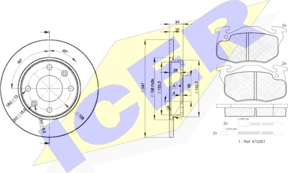 Icer 30864-4689 - Комплект гальм, дисковий гальмівний механізм autocars.com.ua