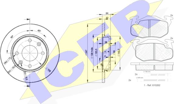 Icer 30866-4689 - Комплект гальм, дисковий гальмівний механізм autocars.com.ua