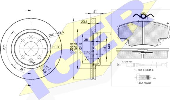 Icer 30993-3550 - Дисковый тормозной механизм, комплект avtokuzovplus.com.ua