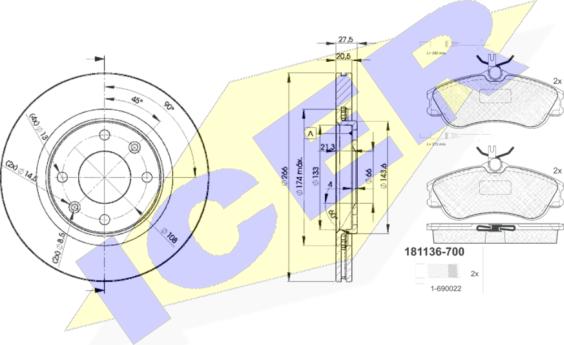 Icer 31136-4697 - Дисковый тормозной механизм, комплект avtokuzovplus.com.ua