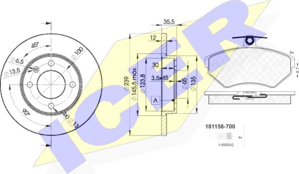 Icer 31156-3300 - Дисковый тормозной механизм, комплект avtokuzovplus.com.ua