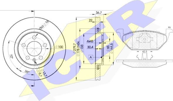 Icer 31184-5603 - Комплект гальм, дисковий гальмівний механізм autocars.com.ua