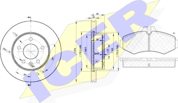 Icer 31288-6380 - Дисковый тормозной механизм, комплект avtokuzovplus.com.ua