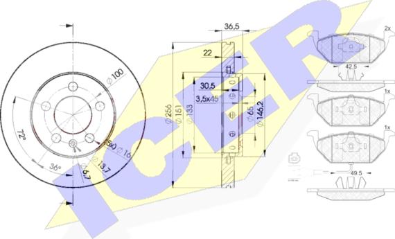 Icer 31349-5602 - Дисковый тормозной механизм, комплект avtokuzovplus.com.ua