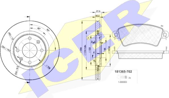 Icer 31365-4697 - Дисковый тормозной механизм, комплект avtokuzovplus.com.ua