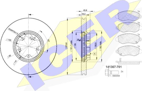 Icer 31367-5612 - Дисковый тормозной механизм, комплект avtokuzovplus.com.ua