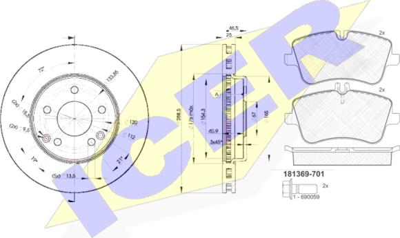 Icer 31369-0410 - Дисковый тормозной механизм, комплект avtokuzovplus.com.ua