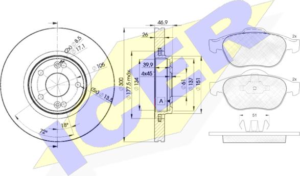 Icer 31432-2235 - Дисковый тормозной механизм, комплект avtokuzovplus.com.ua