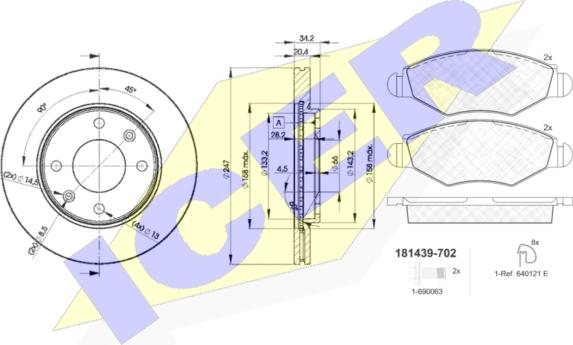 Icer 31439-4694 - Дисковый тормозной механизм, комплект avtokuzovplus.com.ua