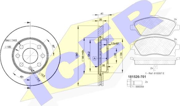 Icer 31526-9021 - Дисковый тормозной механизм, комплект avtokuzovplus.com.ua