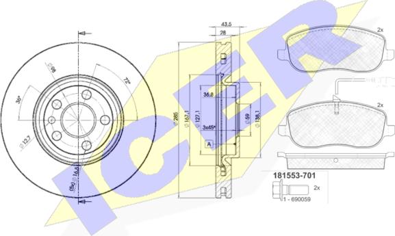 Icer 31553-4678 - Дисковый тормозной механизм, комплект avtokuzovplus.com.ua