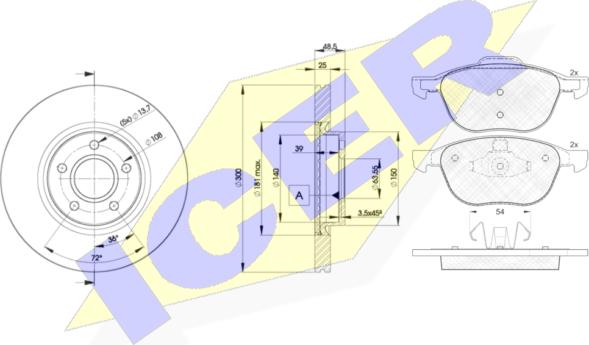 Icer 31617-3937 - Комплект гальм, дисковий гальмівний механізм autocars.com.ua