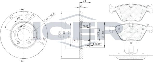 Icer 31683-3405 - Дисковый тормозной механизм, комплект avtokuzovplus.com.ua