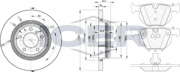 Icer 31684-3215 - Дисковый тормозной механизм, комплект avtokuzovplus.com.ua