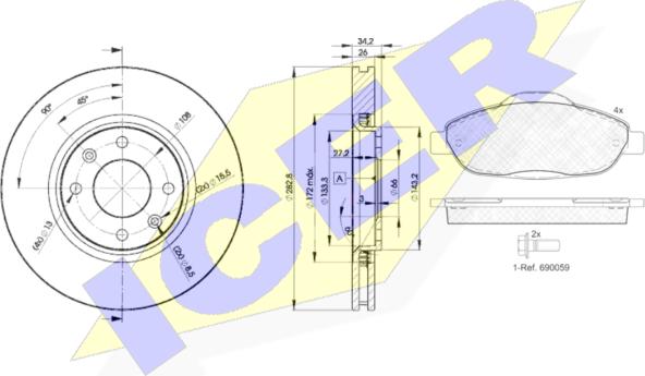 Icer 31851-4752 - Дисковый тормозной механизм, комплект avtokuzovplus.com.ua