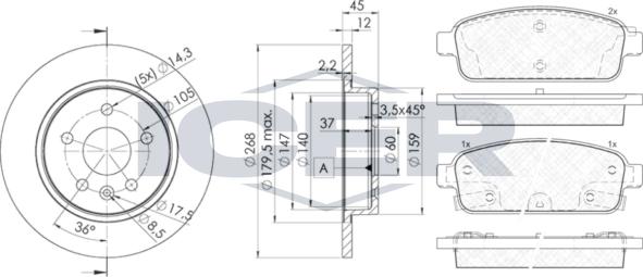 Icer 31943-1560 - Дисковый тормозной механизм, комплект avtokuzovplus.com.ua