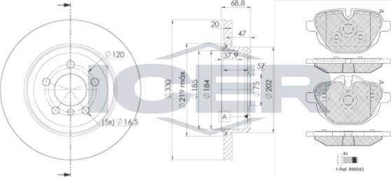 Icer 32004-3558 - Комплект гальм, дисковий гальмівний механізм autocars.com.ua